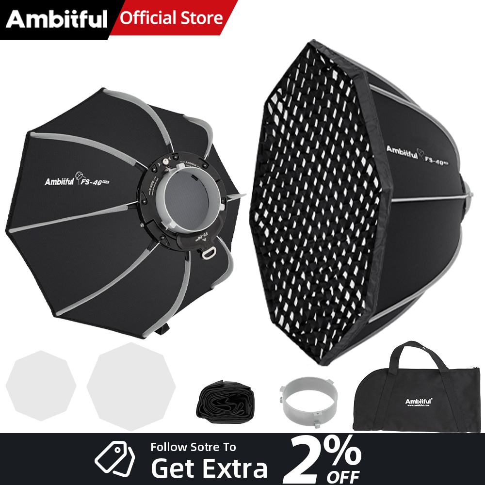 Photography Studio Lighting Set Up - صندوق إضاءة فوتوغرافي AMBITFUL FS40PROII سريع