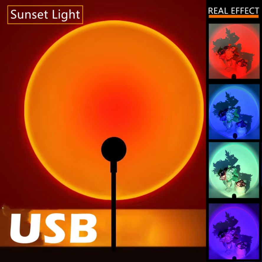 Photography Lighting Mood - مصباح غروب الشمس بمنفذ USB ملون