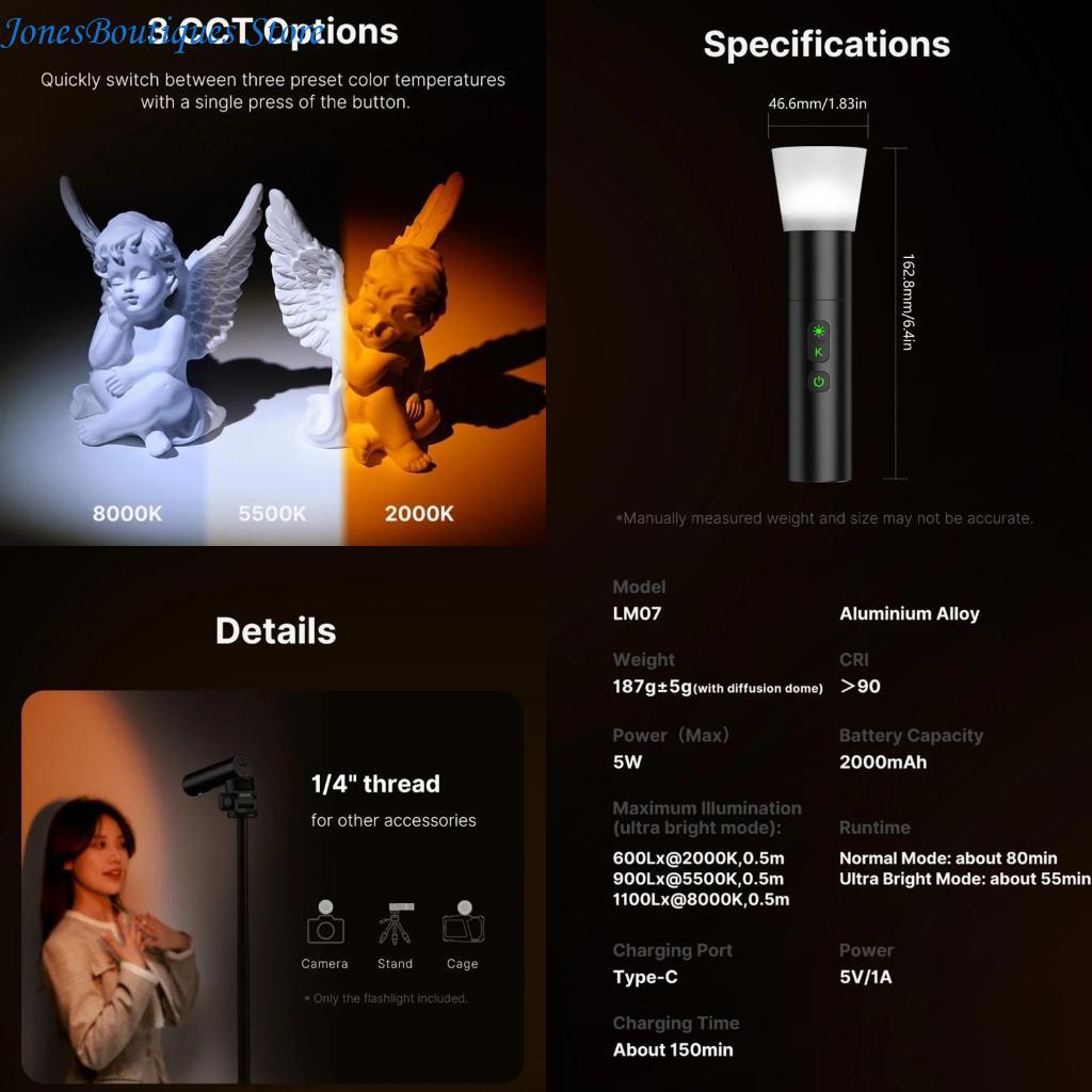 Photography And Videography Lighting - LM07 Videography مصباح يدوي قابل للتعديل