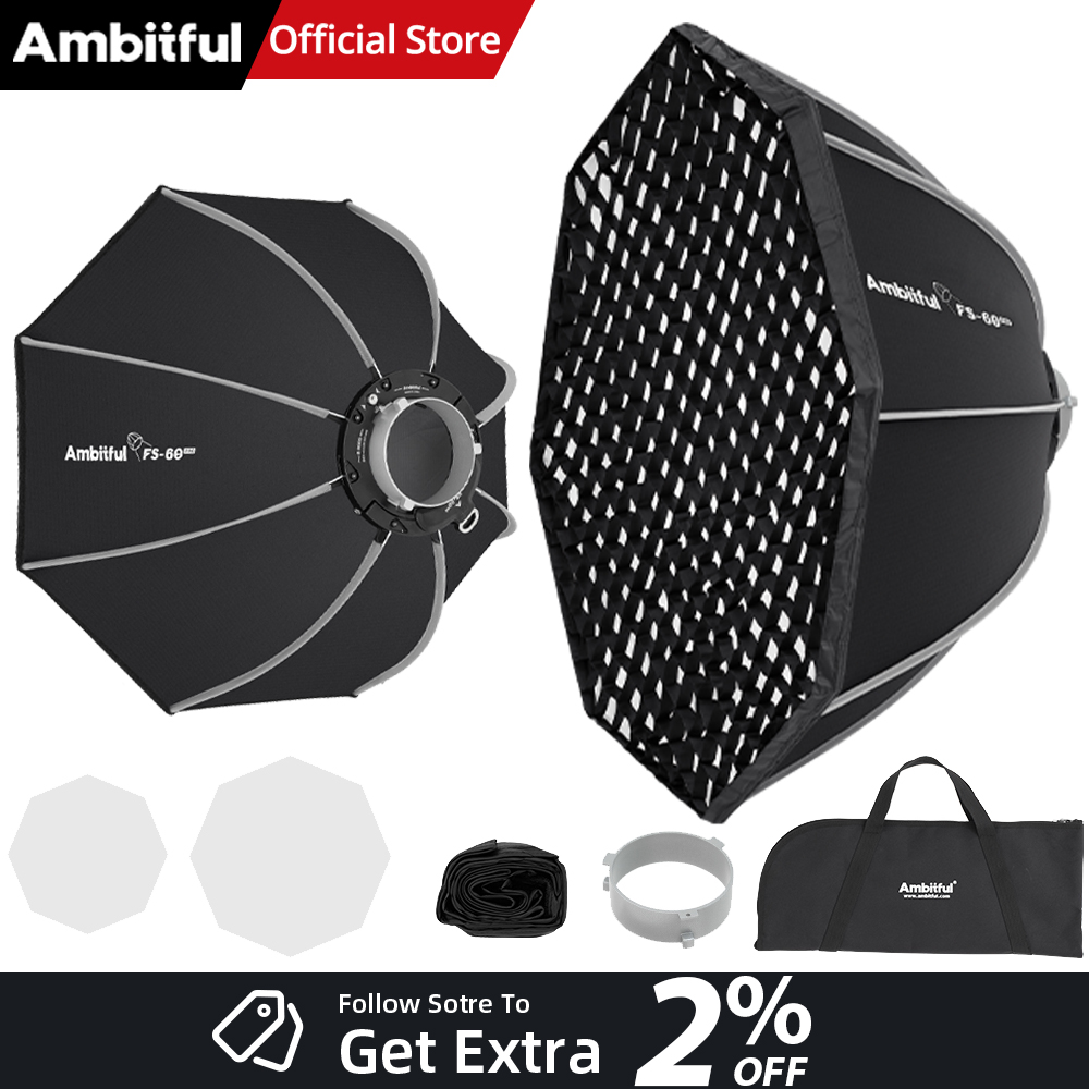 صندوق إضاءة فوتوغرافي AMBITFUL - مراجعة Photography Studio Lighting Set Up وسعره