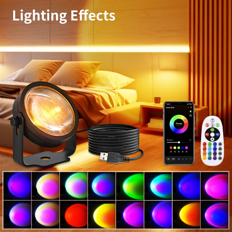 Tuya Smart Sunset Projector La - مراجعة Photography Lighting Mood وسعره