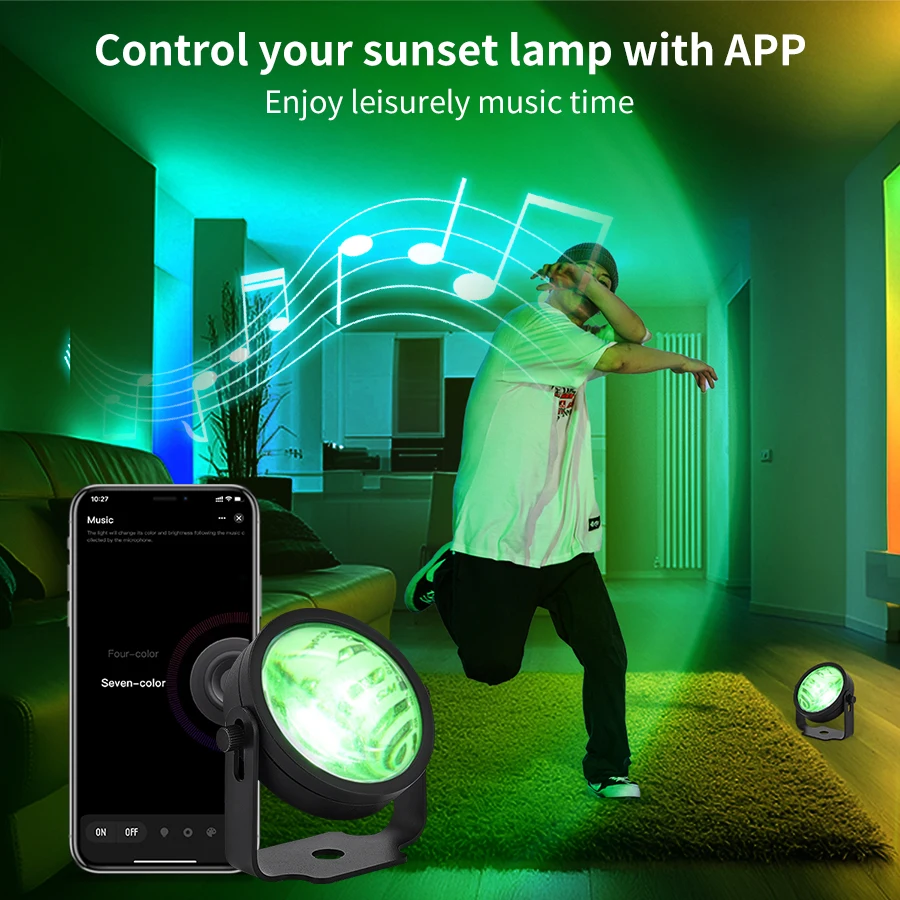 Tuya Smart Sunset Projector La - مراجعة Photography Lighting Mood وسعره