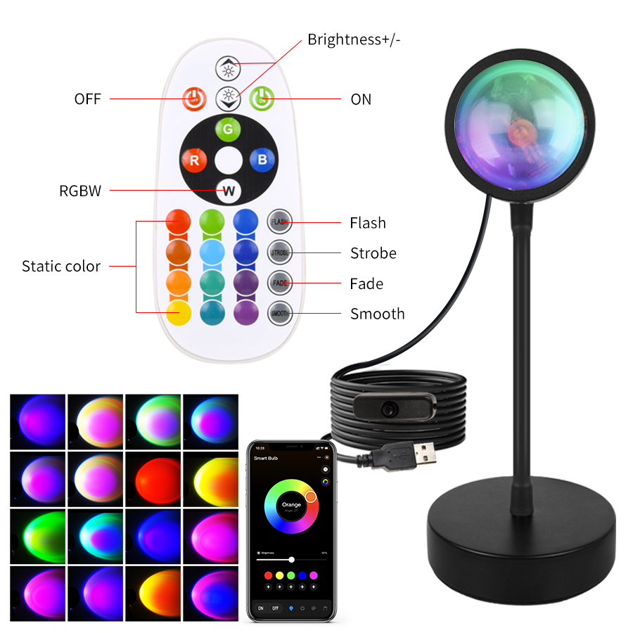 Tuya Smart Sunset Lamp USB Pro - مراجعة Photography Lighting Mood وسعره