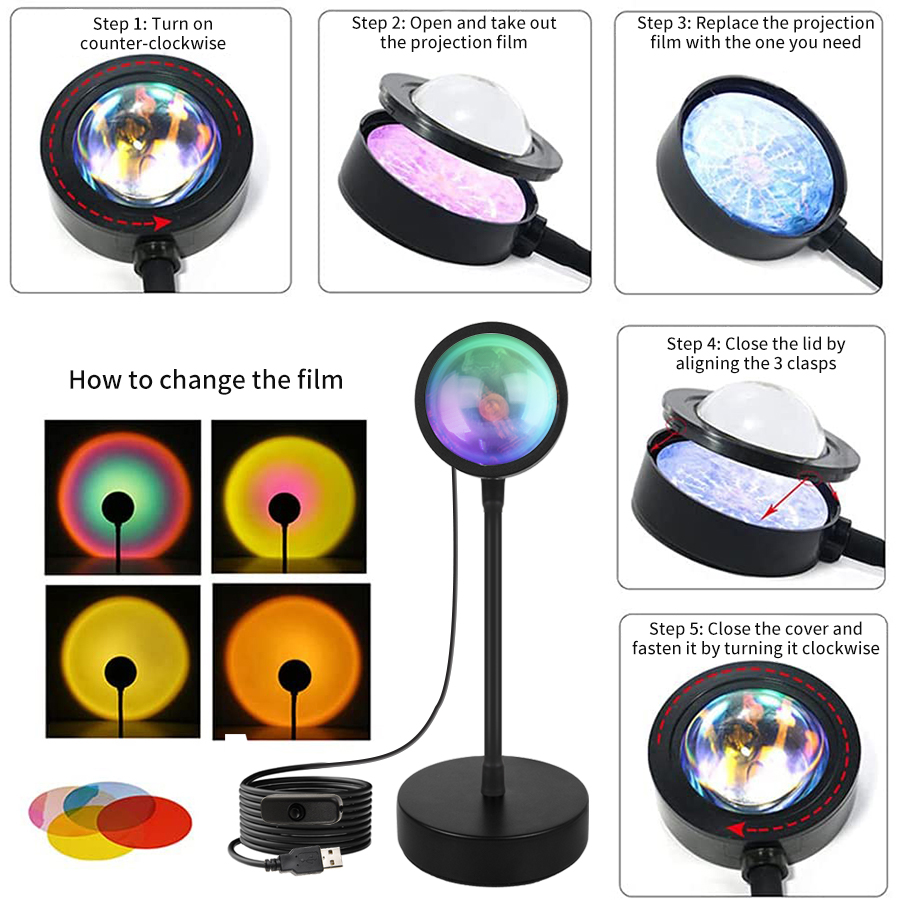 Tuya Smart Sunset Lamp USB Pro - مراجعة Photography Lighting Mood وسعره