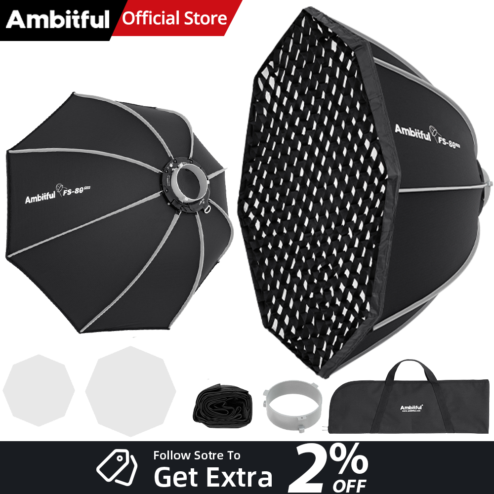 صندوق إضاءة فوتوغرافي AMBITFUL - مراجعة Photography Studio Lighting Set Up وسعره