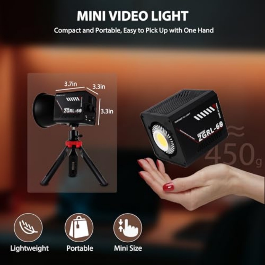 ضوء فيديو LED محمول بقوة 60 وا - مراجعة Photography Lighting For Studio وسعره